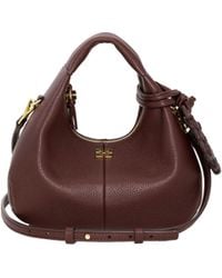 Ganni - Borsa A Mano Mini Hobo Chicory Coffee - Lyst
