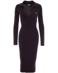 Elisabetta Franchi - Abito Maglia Dark Chocolate - Lyst