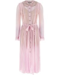 Self-Portrait - Pleated Georgette Midi Dress - Lyst