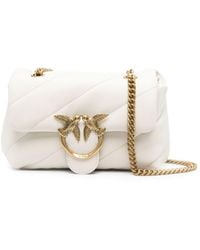 Pinko - Borsa A Tracolla "Mini Love Bag Puff Maxi Quilt" Bianco Seta/Antique - Lyst