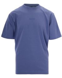 BOSS - T-Shirt Jersey Logo Light Pastel Bliue - Lyst