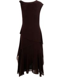 Ganni - Abito Marl Mesh Draped Demitasse - Lyst