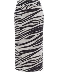 Patrizia Pepe - High-Waisted Zebra Print Pencil Skirt - Lyst