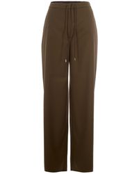 Max Mara - Drawstring Wide-Leg Trousers - Lyst