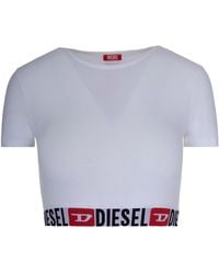 DIESEL - Cropped Logo Band T-Shirt - Lyst