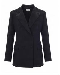 P.A.R.O.S.H. - Double-Breasted Blazer With Notched Lapel And Flap Pockets - Lyst