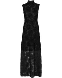 ROTATE BIRGER CHRISTENSEN - Abito Lungo Con Motivo Floreale Nero - Lyst