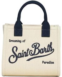 MC2 Saint Barth - Borsa Vanity Midi Canvas Natural - Lyst
