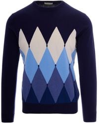 Ballantyne - Maglia Rombi Blu Oltremare - Lyst