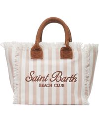 Mc2 Saint Barth - Borsa Colette Con Stampa A Righe Marroni - Lyst