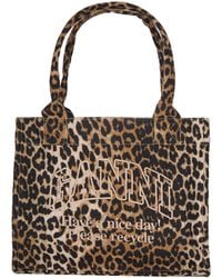 Ganni - Borsa Tote Large Leopard - Lyst