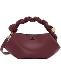 Ganni - Borsa A Mano Mini Bou Bag Burgundy - Lyst