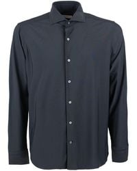 Ghirardelli - Camicia Classica Elasticizzata Nera - Lyst