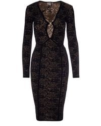 Elisabetta Franchi - Abito Tricot Nero Nude - Lyst