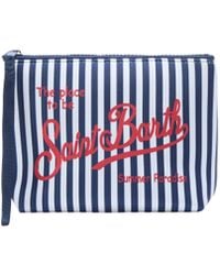 MC2 Saint Barth - Pochette Aline Stripes Mini Blu - Lyst