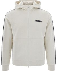 EA7 - Felpa Full Zip Logo Almond Milk - Lyst