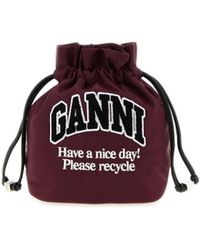 Ganni - Secchiello Nylon Windsor Wine - Lyst
