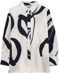 Alpha Studio - Camicia Kimono Crikle Flower - Lyst