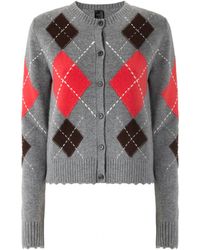 Pinko - Cardigan Cardiff Argyle Grigio - Lyst