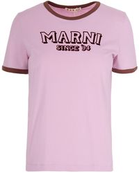 Marni - T-Shirt With Contrasting Edges - Lyst