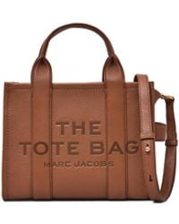 Marc Jacobs - Borsa A Mano The Leather Small Tote Bag Argan Oil - Lyst