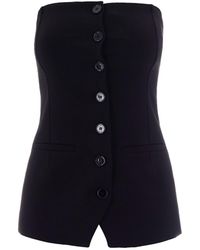 Patrizia Pepe - Crepe Bustier With Buttons - Lyst
