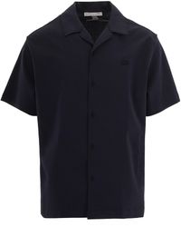 Lacoste - Camicia Seersucker Blackbird Graphite - Lyst