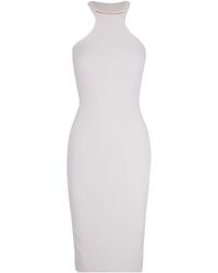 Elisabetta Franchi - Ivory Dress With Detail - Lyst