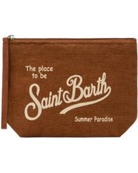 MC2 Saint Barth - Pochette Aline Lino Marrone - Lyst