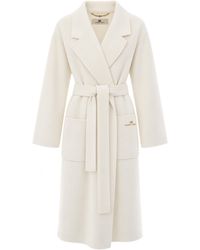 Elisabetta Franchi - Belted Wrap Coat - Lyst