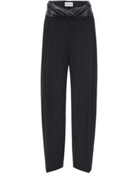 ANDAMANE - Pantalone Gessato Fascia Pelle - Lyst