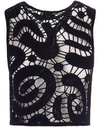 Pinko - Intricate Geometric Crochet Cropped Top - Lyst