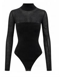 Elisabetta Franchi - Long Sleeve High Neck Bodysuit - Lyst