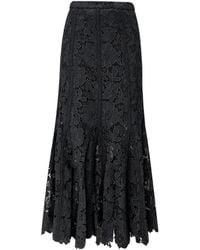Self-Portrait - Floral Lace Maxi Skirt - Lyst