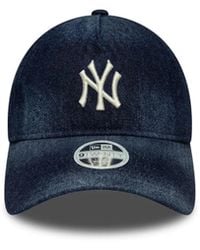 KTZ - Cappellino 9Twenty A-Frame New York Yankees Mlb Denim Blu Donna - Lyst