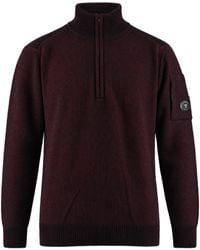 C.P. Company - C. P. Company Half-Zip Knit Sweater With Sleeve Pocket - Lyst
