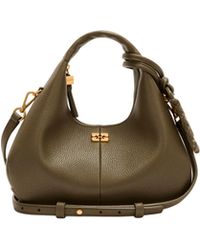 Ganni - Borsa A Mano Mini Hobo Military - Lyst