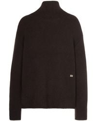 Ganni - Pullover Chunky Open Back Shaved Chocolate - Lyst