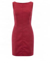 Elisabetta Franchi - Textured Scoop Neck Mini Dress - Lyst
