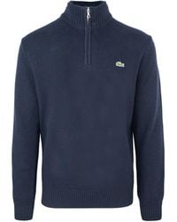 Lacoste - Zip-Up Turtleneck Sweater - Lyst
