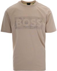 BOSS - T-Shirt Logo Grafico Light - Lyst