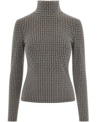 Patrizia Pepe - Houndstooth Stretch Viscose-Blend Turtleneck - Lyst