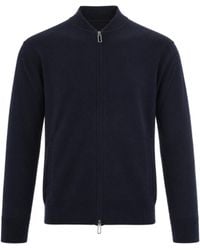 Paolo Pecora - Maglia Basic Zip Blu - Lyst