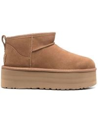 UGG - Stivaletto Donna Classic Ultra Mini Con Plateau Chestnut - Lyst