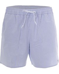 Lacoste - Costume Testurizzato Bianco Blu Chiaro - Lyst