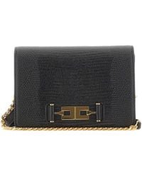 Elisabetta Franchi - Borsa Snake Nera - Lyst