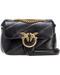 Pinko - Quilted Leather Mini Crossbody Bag - Lyst