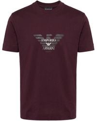 Emporio Armani - T-Shirt Logo Graffito Decadent Chocolate - Lyst