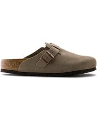 Birkenstock - Boston Taupe Suede Leather - Lyst