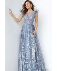 Jovani - Maxi Embroideeed Evening Gown - Lyst